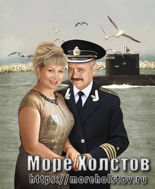 Офицер подводник. Печать на холсте
