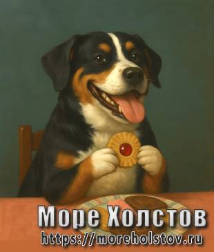 Собачка за столом