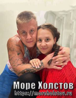 Молодая пара. Печать фото на холсте