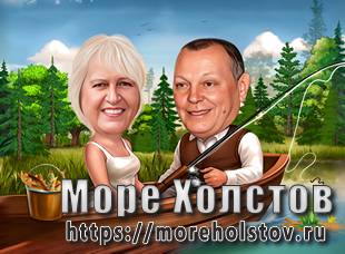 Шарж. Фотография на холсте
